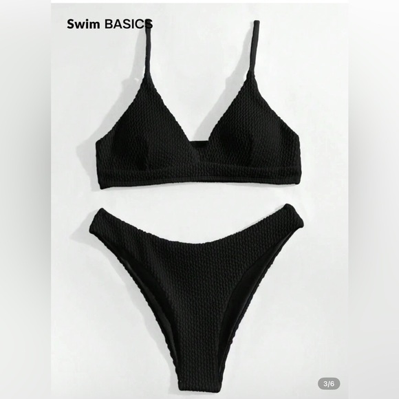 SHEIN Black Bikini Set Sleek Minimalist Design - Picture 1 of 7